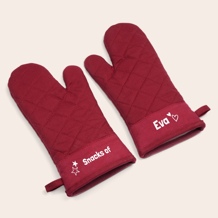 Personalised oven gloves set Personalised oven gloves set