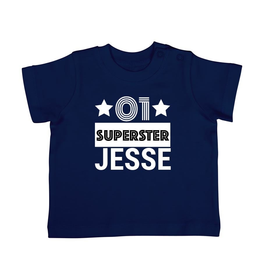 Baby shirt bedrukken - Korte mouw - Navy - 62/68