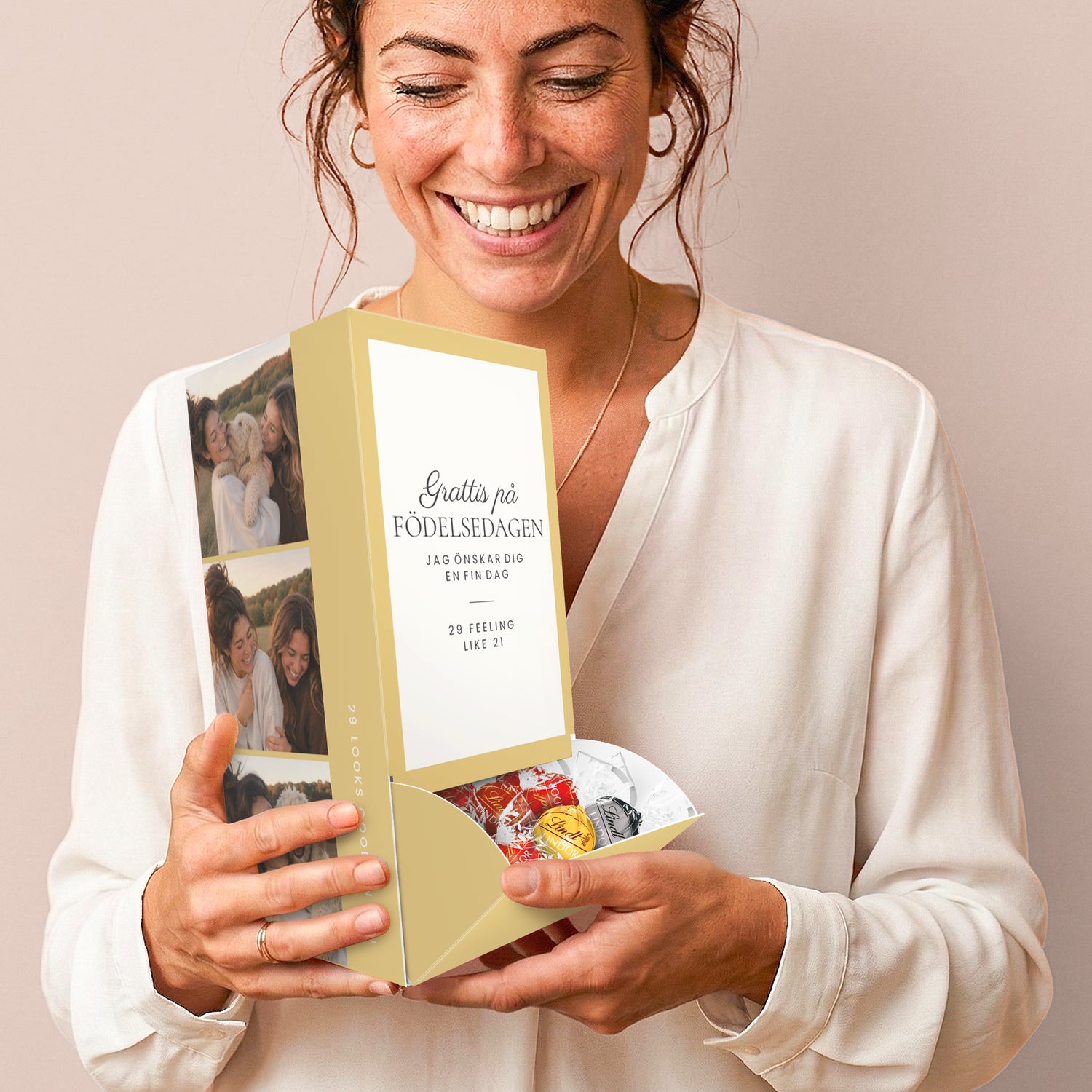 Personaliserad dispenser med Lindt Assorted choklad