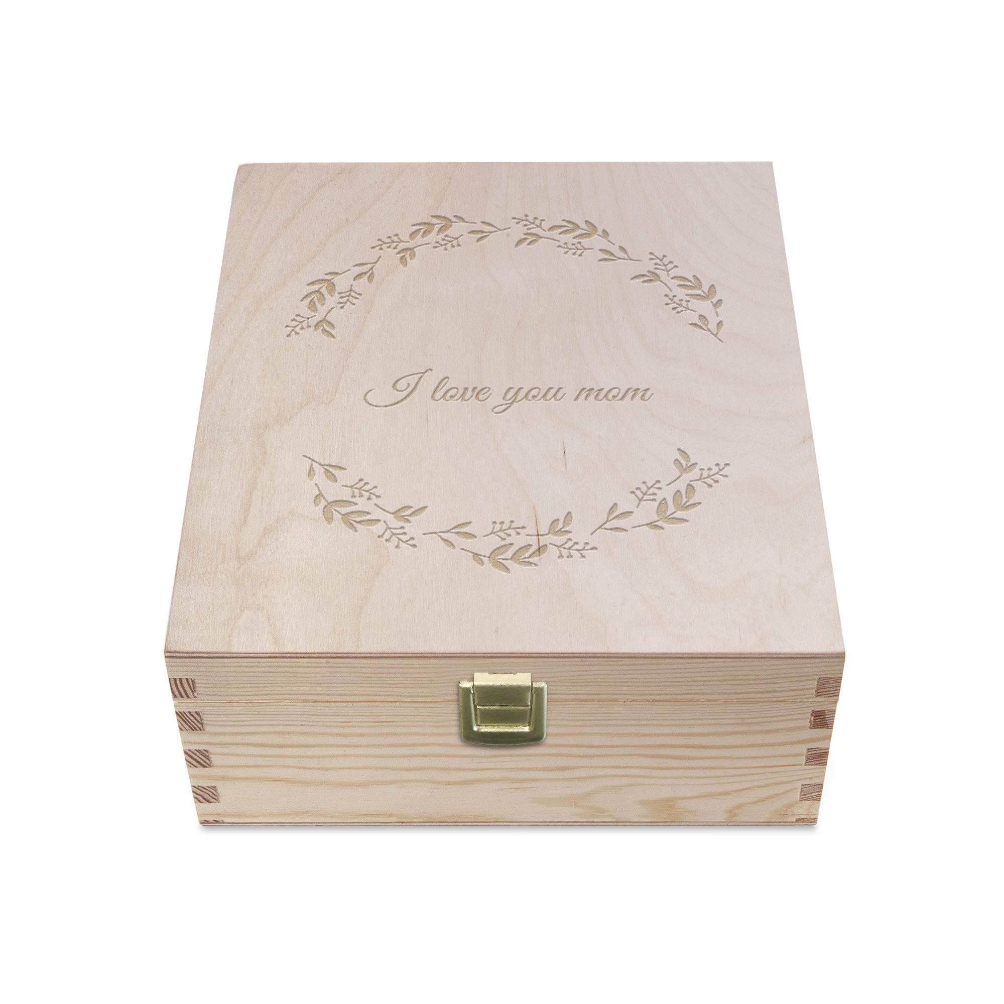 Personalised tea box - Beech - Engraved