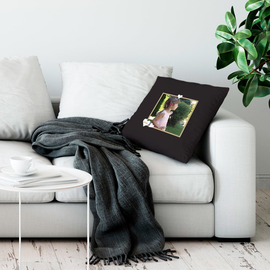 Personalised cushion - Black - 50 x 60 cm