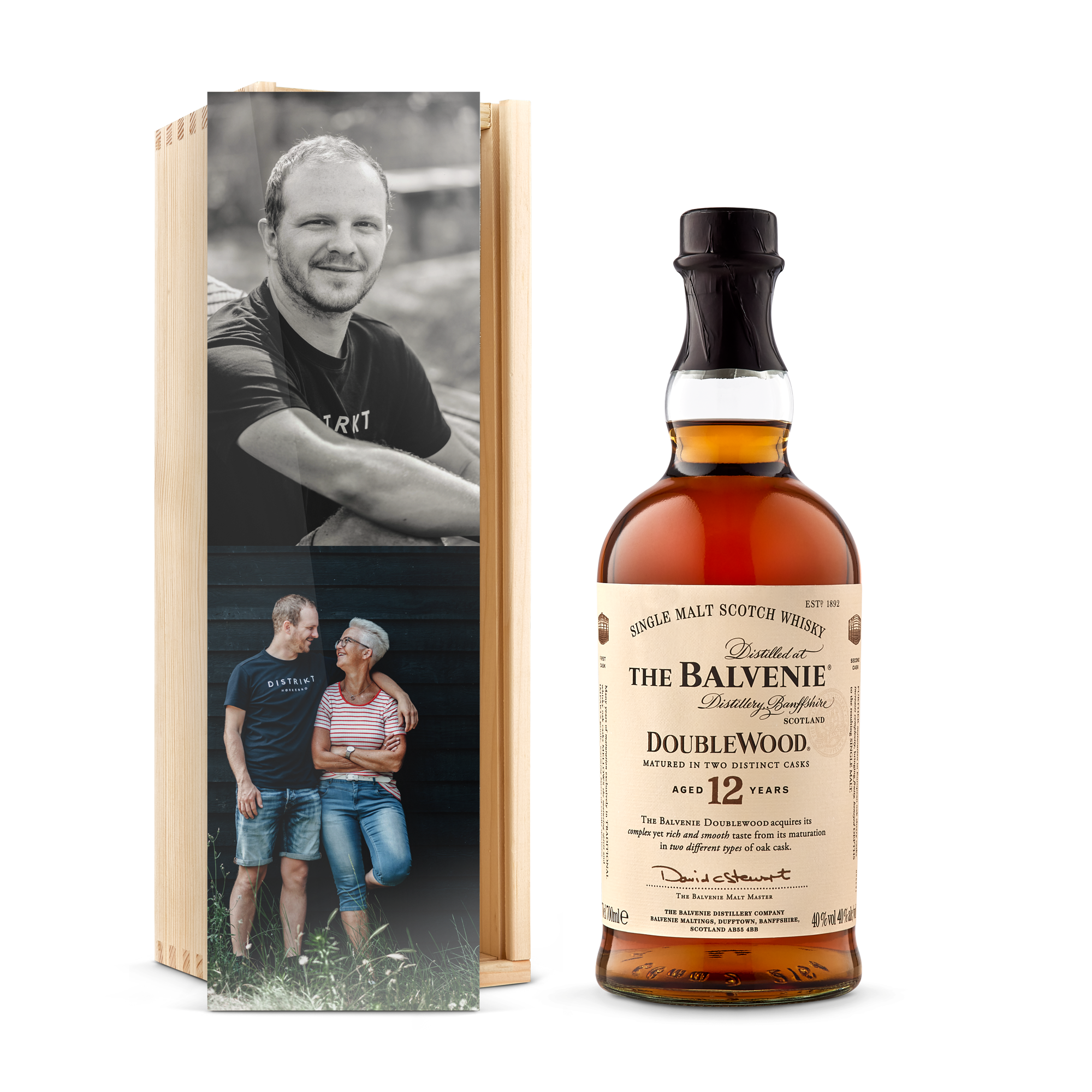 Whisky in bedrukte kist - The Balvenie