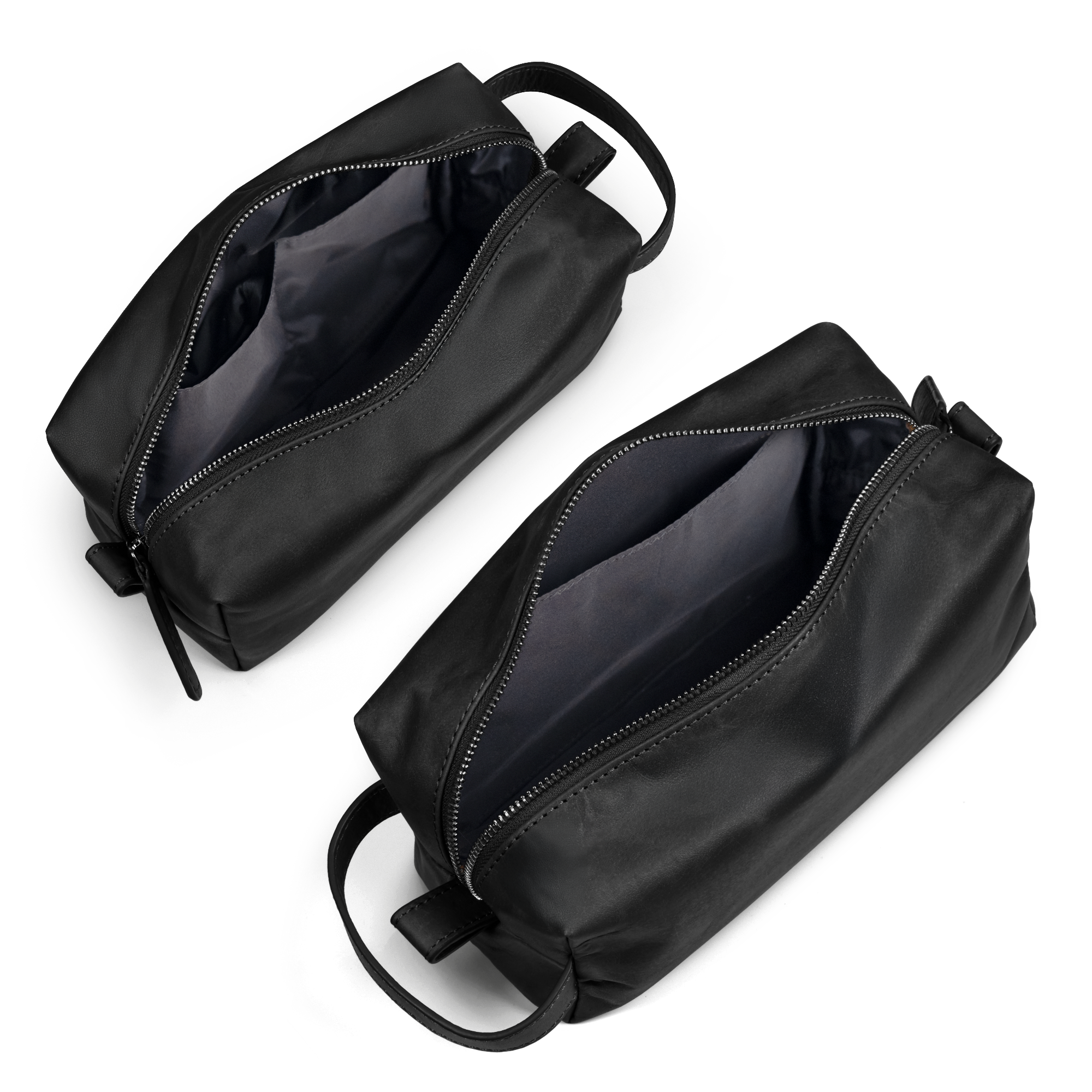 Borsa da toilette in pelle con incisione