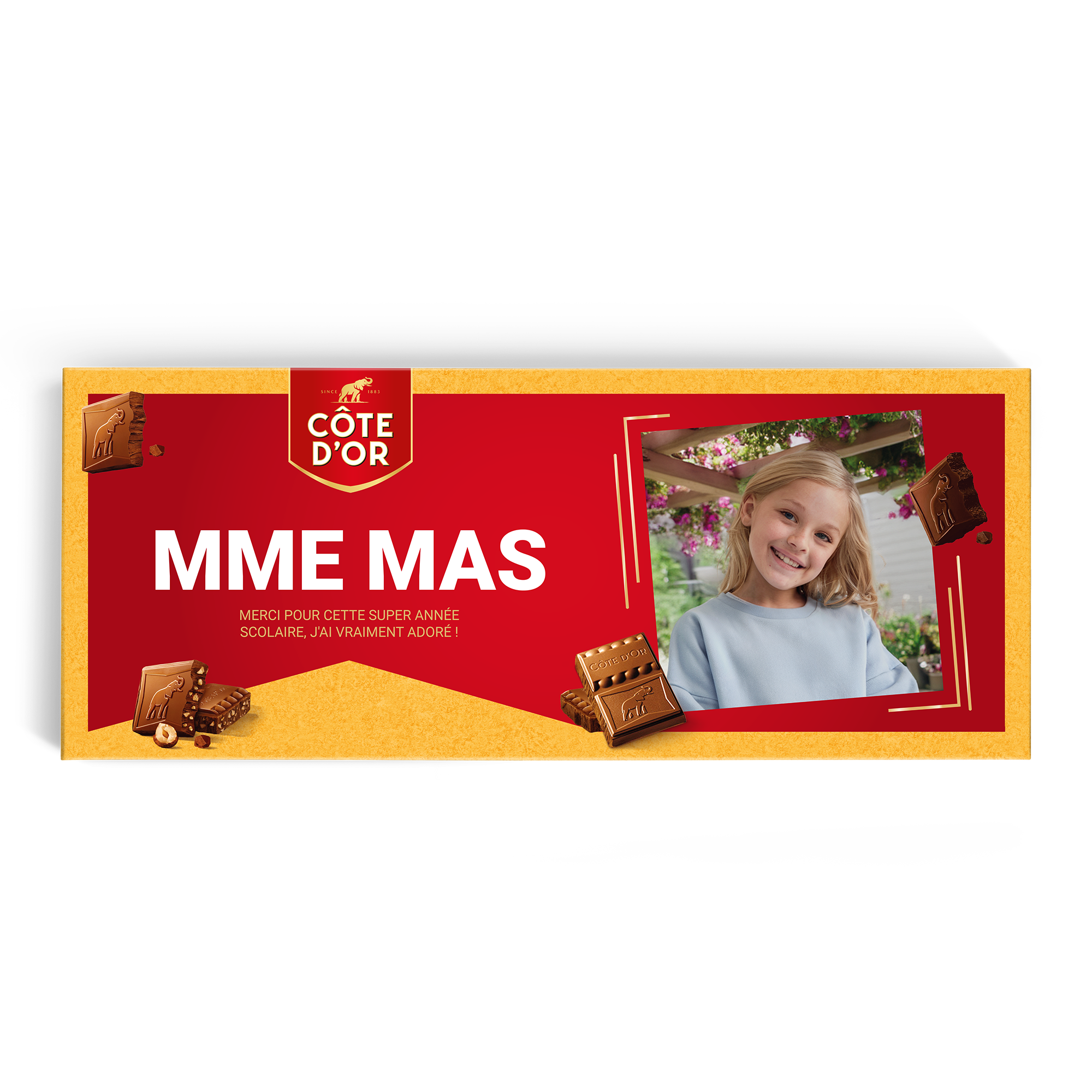Méga tablette de chocolat Côte d'Or personnalisée