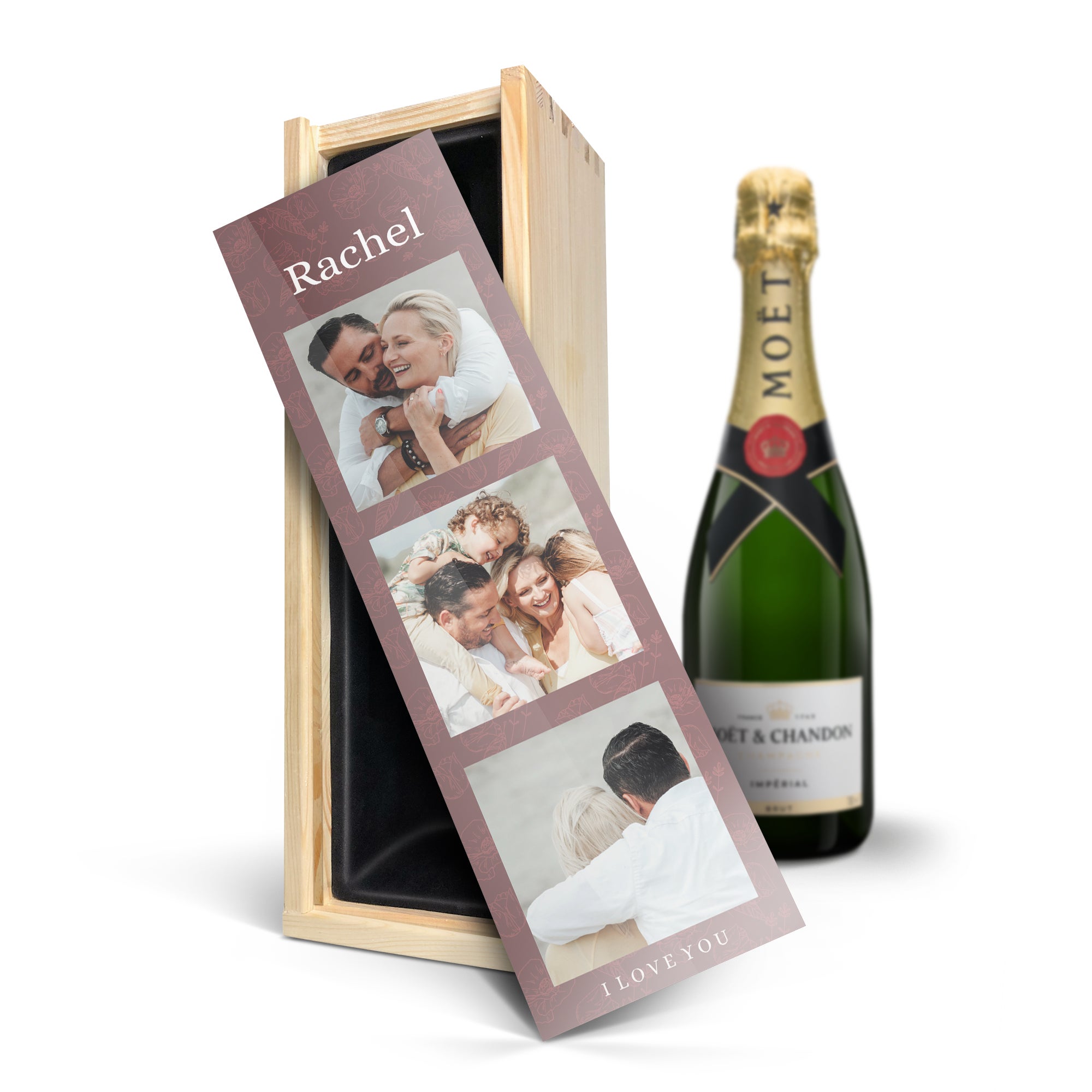 Champagne in personalised wooden case - Moet et Chandon (750ml)