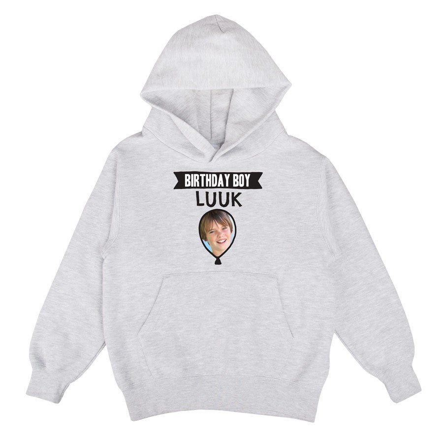 Hoodie voor kinderen bedrukken - Grijs - 10 jaar