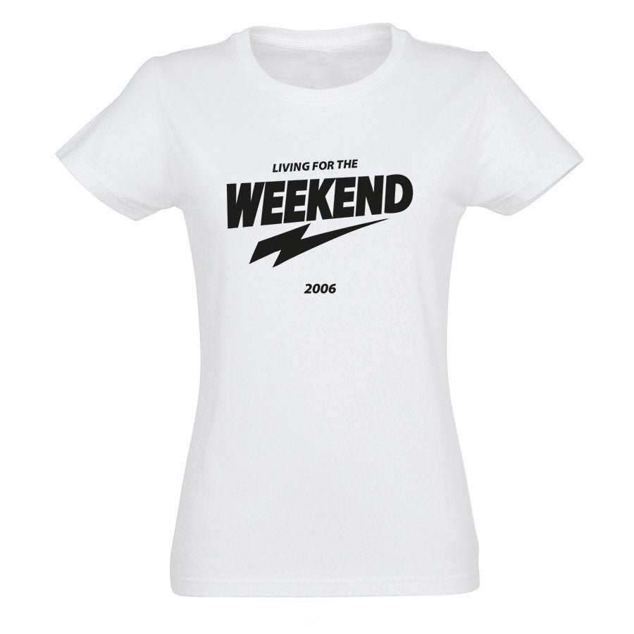 T Shirt bedrucken Damen Weiß M  - Onlineshop YourSurprise