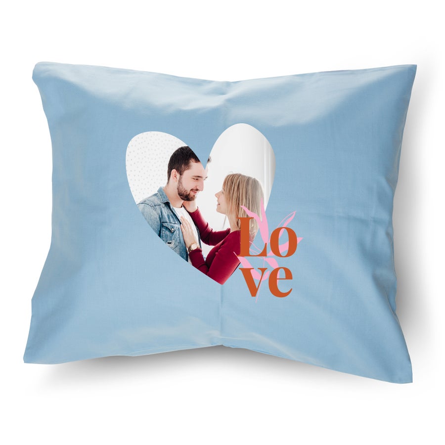 Personalised cushion case - Light blue - 50 x 60 cm