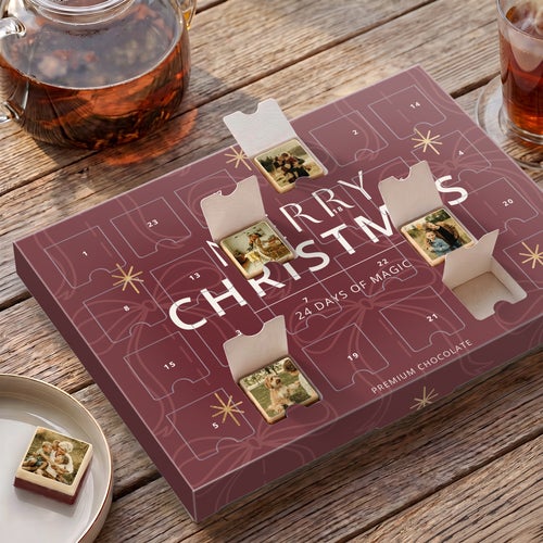 Gepersonaliseerde adventskalender met fotobonbons