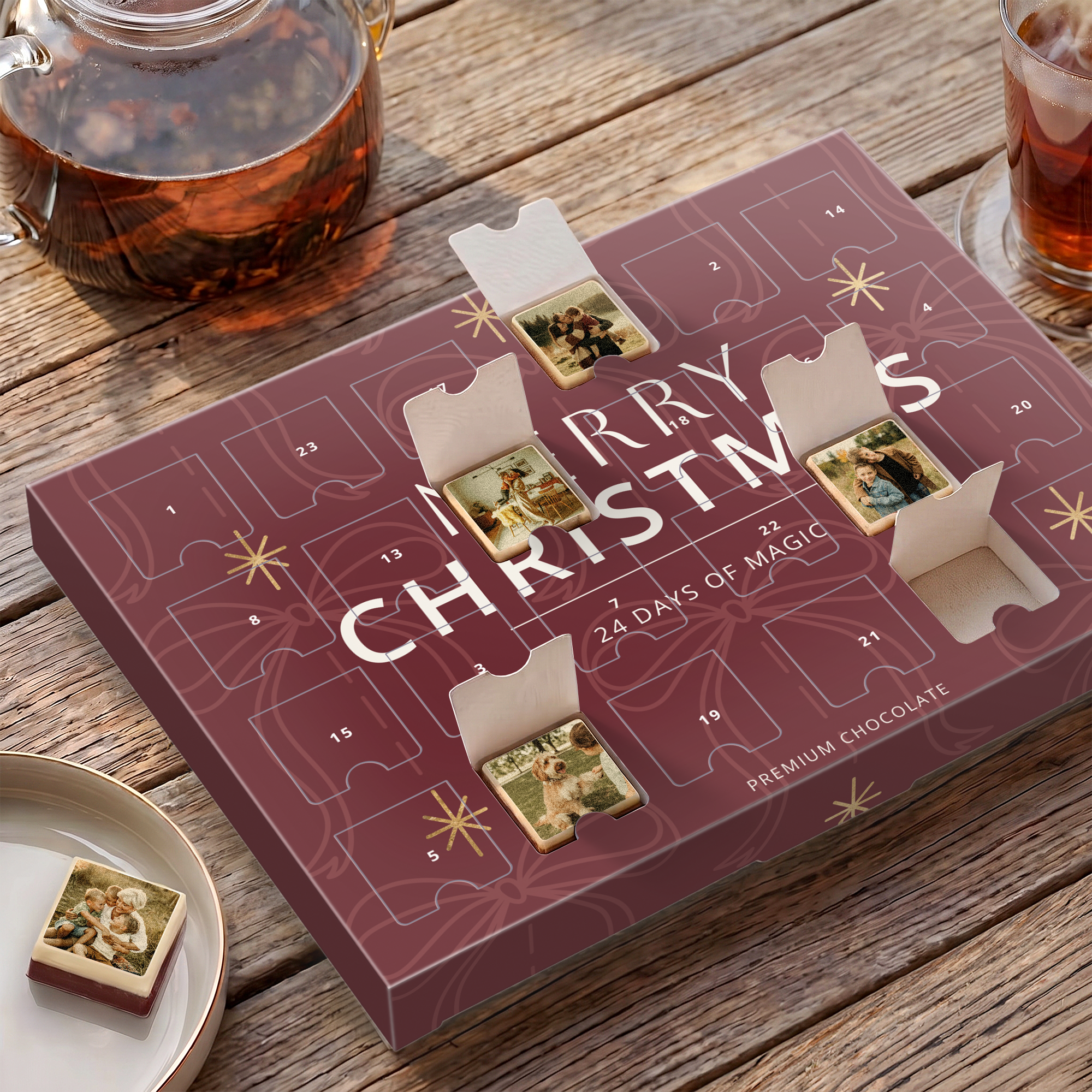 Calendar de Advent personalizat - Ciocolată cu fotografie