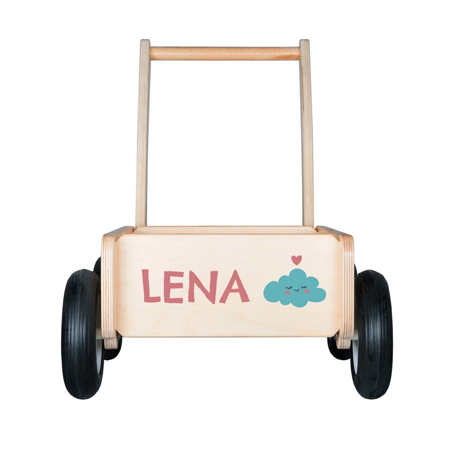 Personalisierter Lauflernwagen Holz mit Namen 