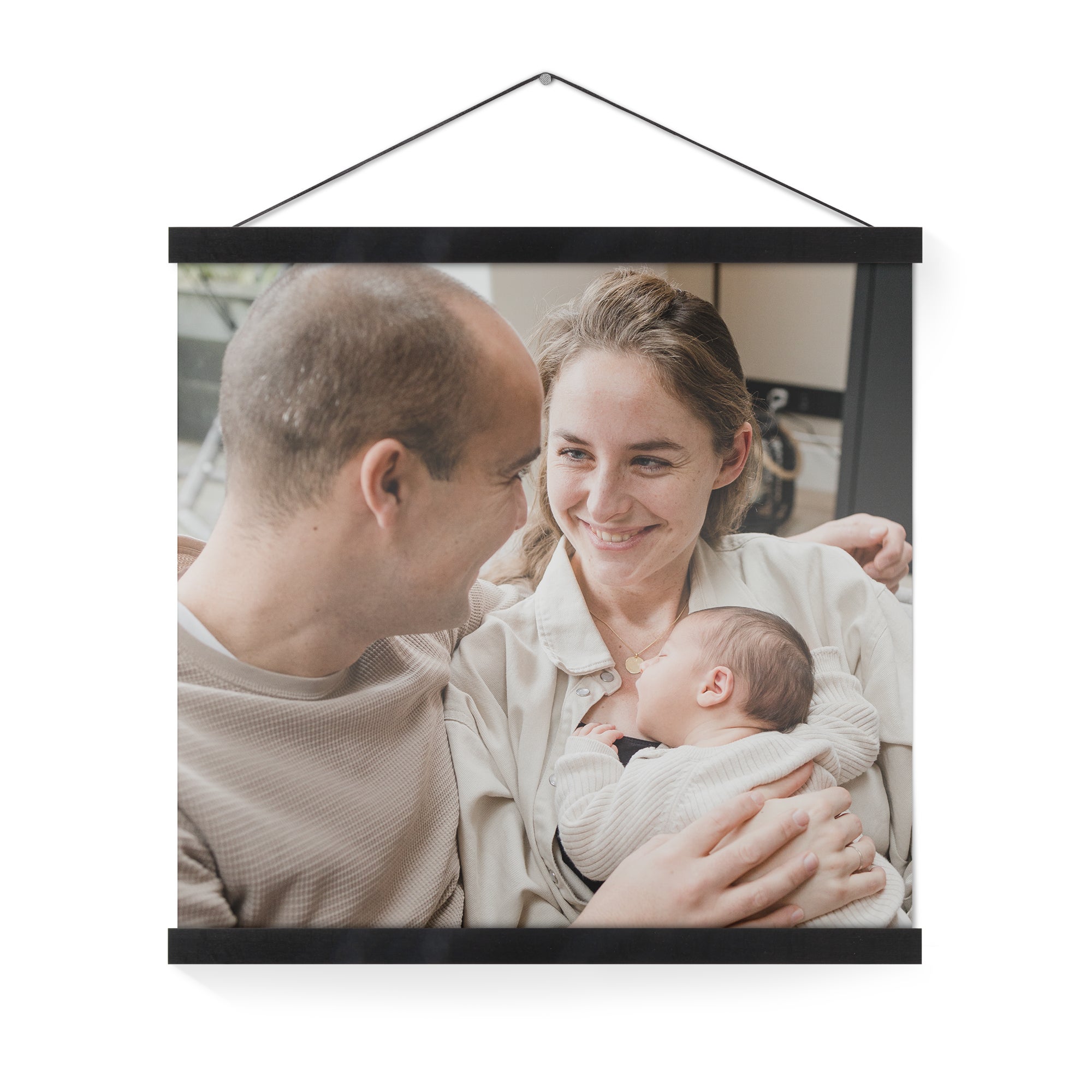 Gepersonaliseerde poster met zwarte posterhanger 40x40 Gepersonaliseerde poster met zwarte posterhanger 40x40