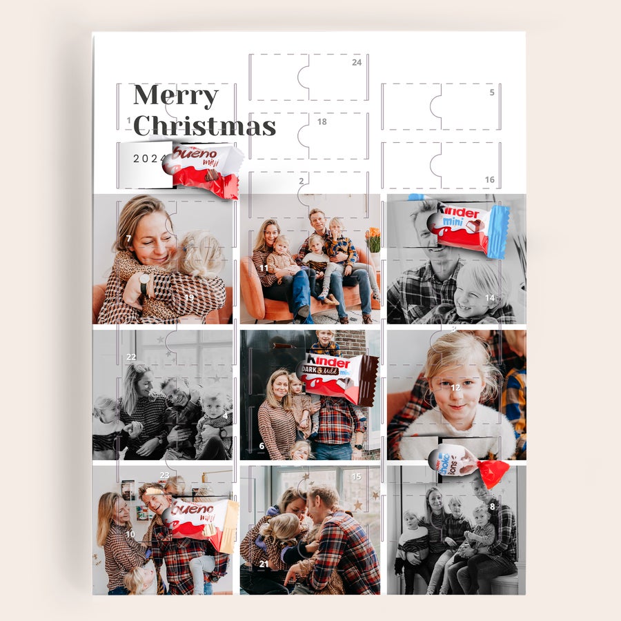 Calendário do advento personalizado de chocolate Kinder Calendário do advento personalizado de chocolate Kinder