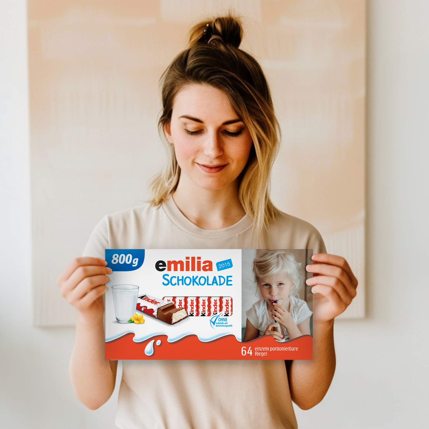 Mega kinder Schokolade mit Foto und Namen| YourSurprise