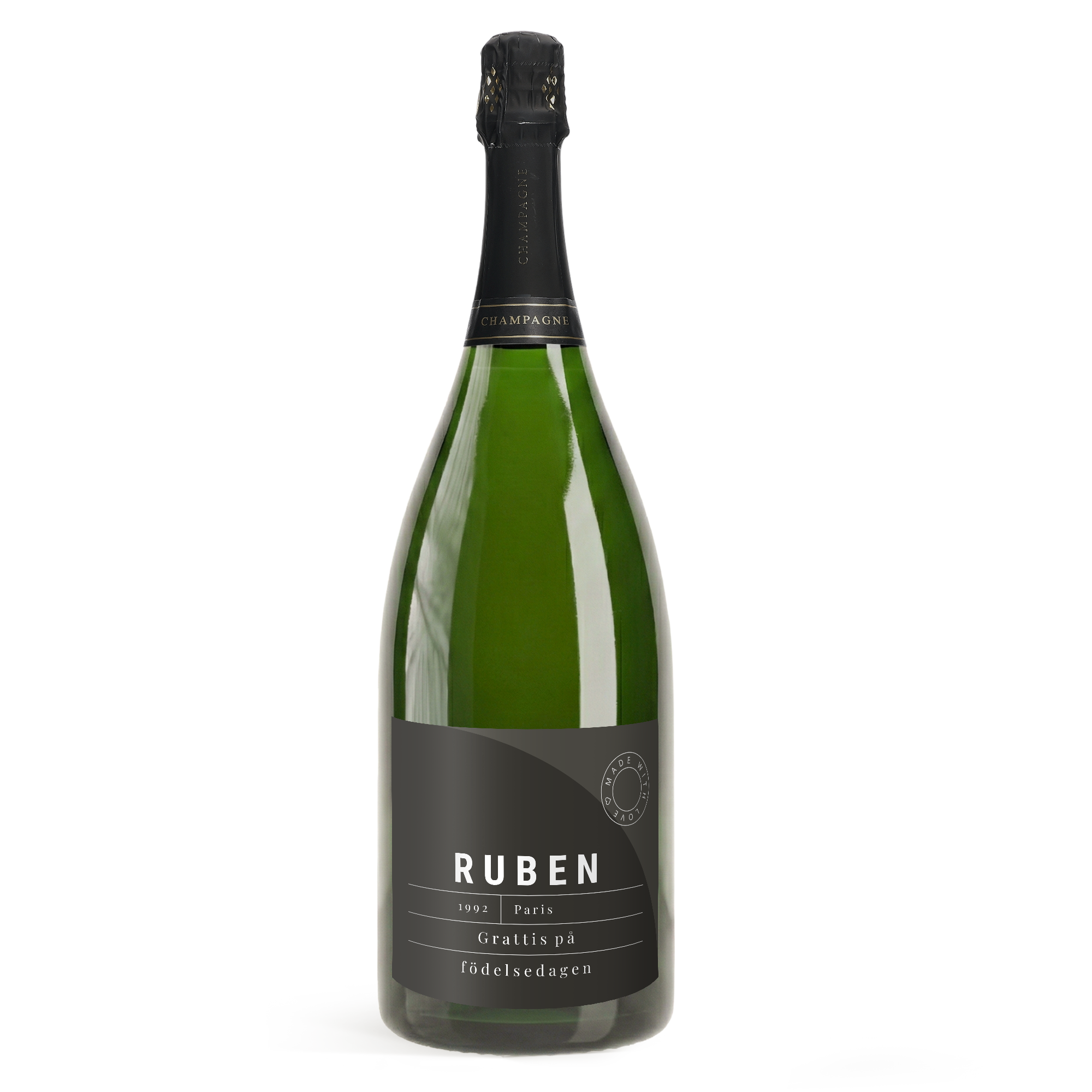 Personlig XL champagneflaska René Schloesser
