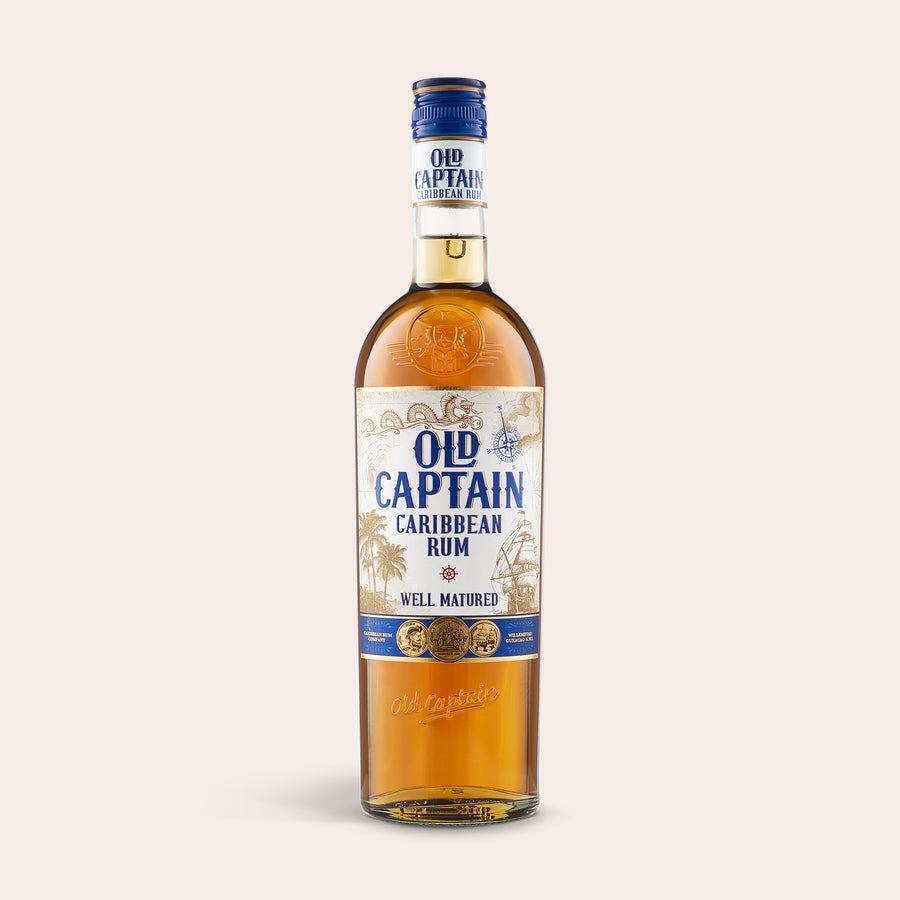Personalised rum gift - Old Captain - Brown - Printed wooden case Personalised rum gift - Old Captain - Brown - Printed wooden case