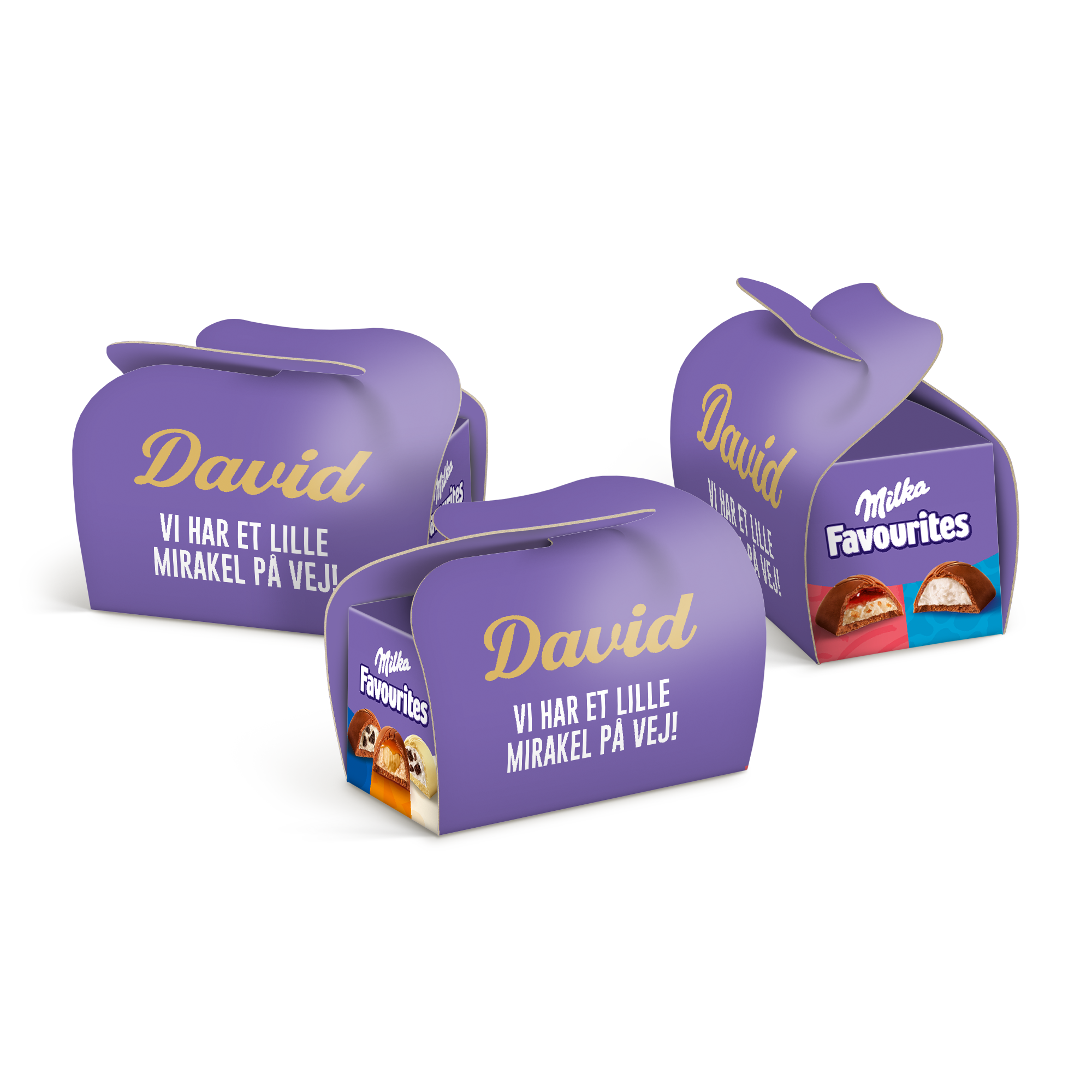 Personaliserede Milka Favourites gæstegaver – DIY mini-æsker