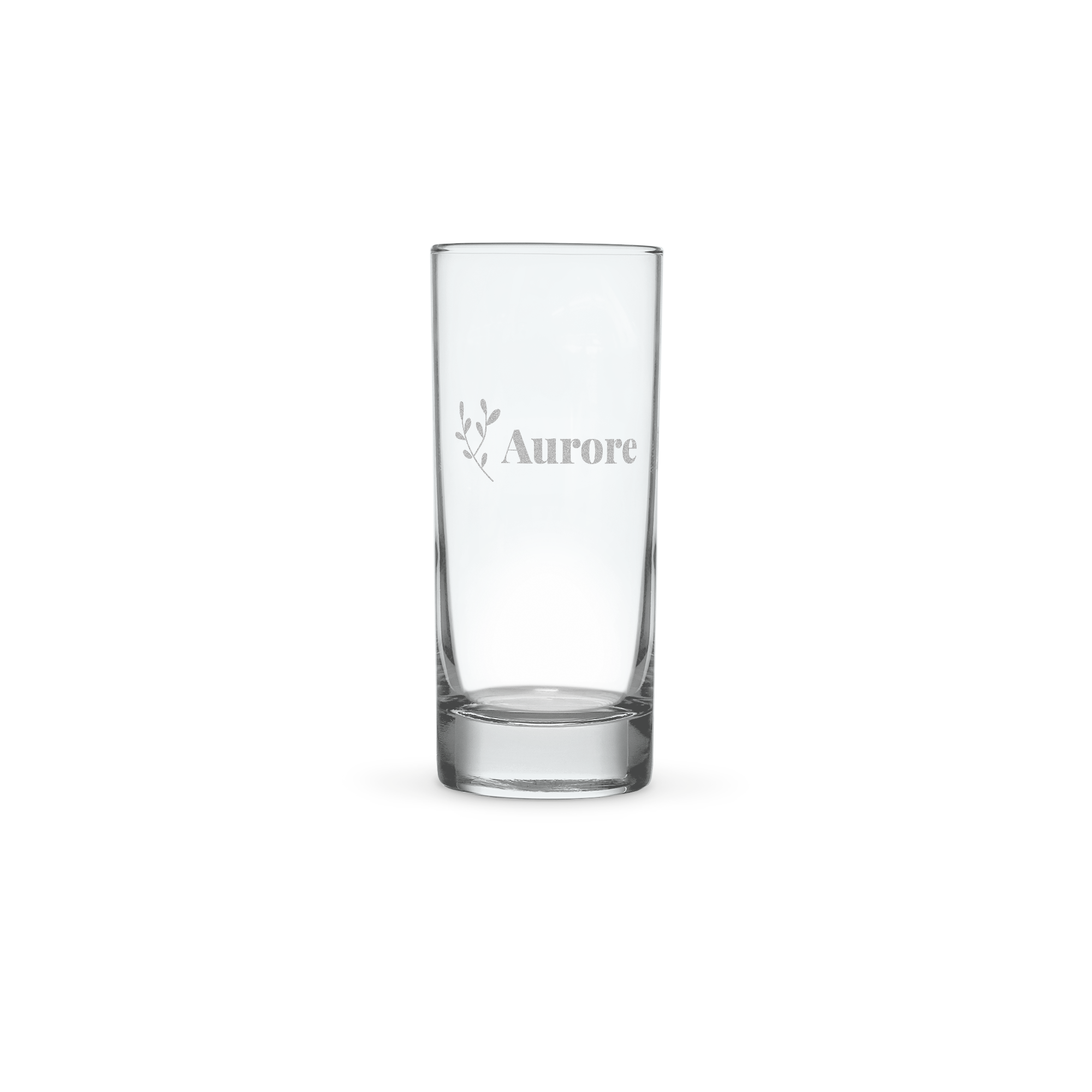Verre à Ricard Pastis personnalisé avec le prénom Aurore et un motif floral gravé