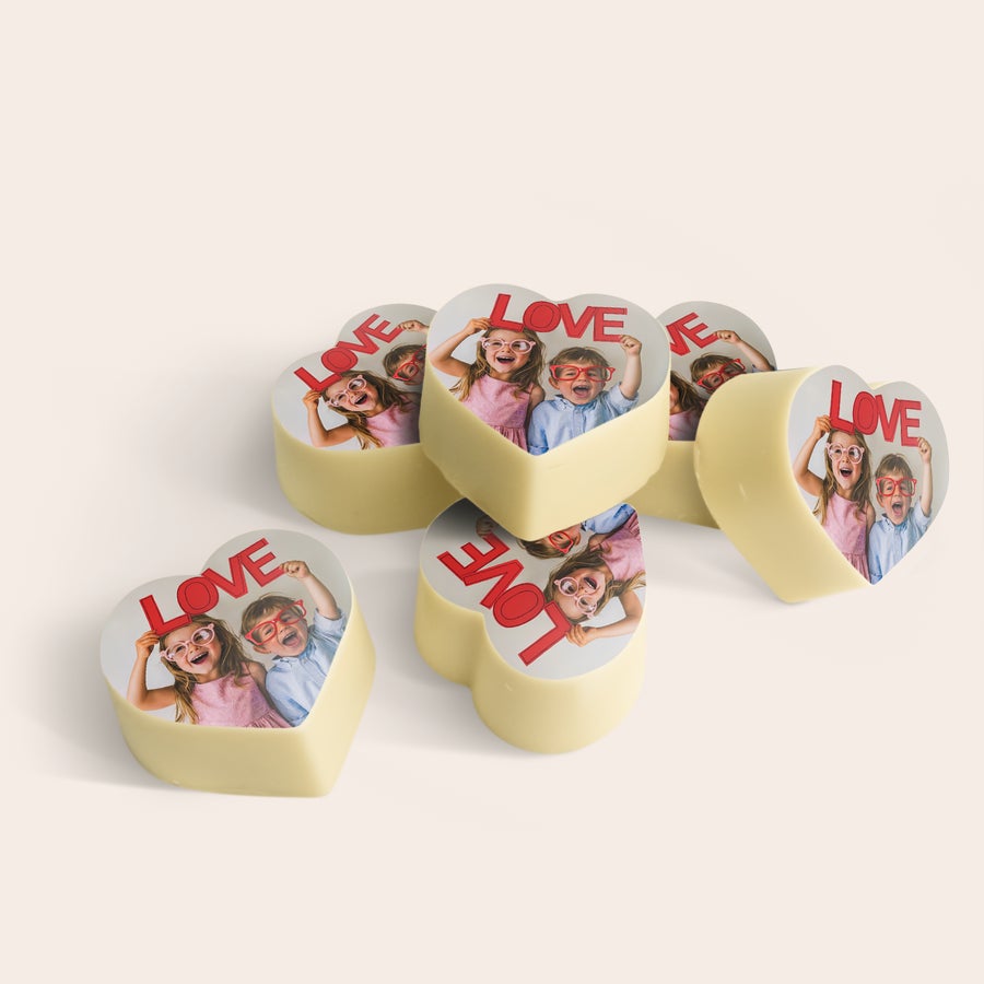 Chocolade hartjes met foto Chocolade hartjes met foto