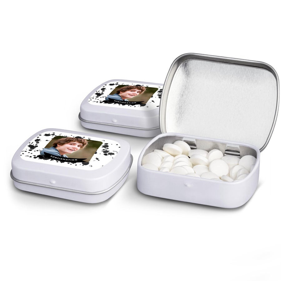 Personlige slikdåser - Pebermynter - sæt med 40 stk