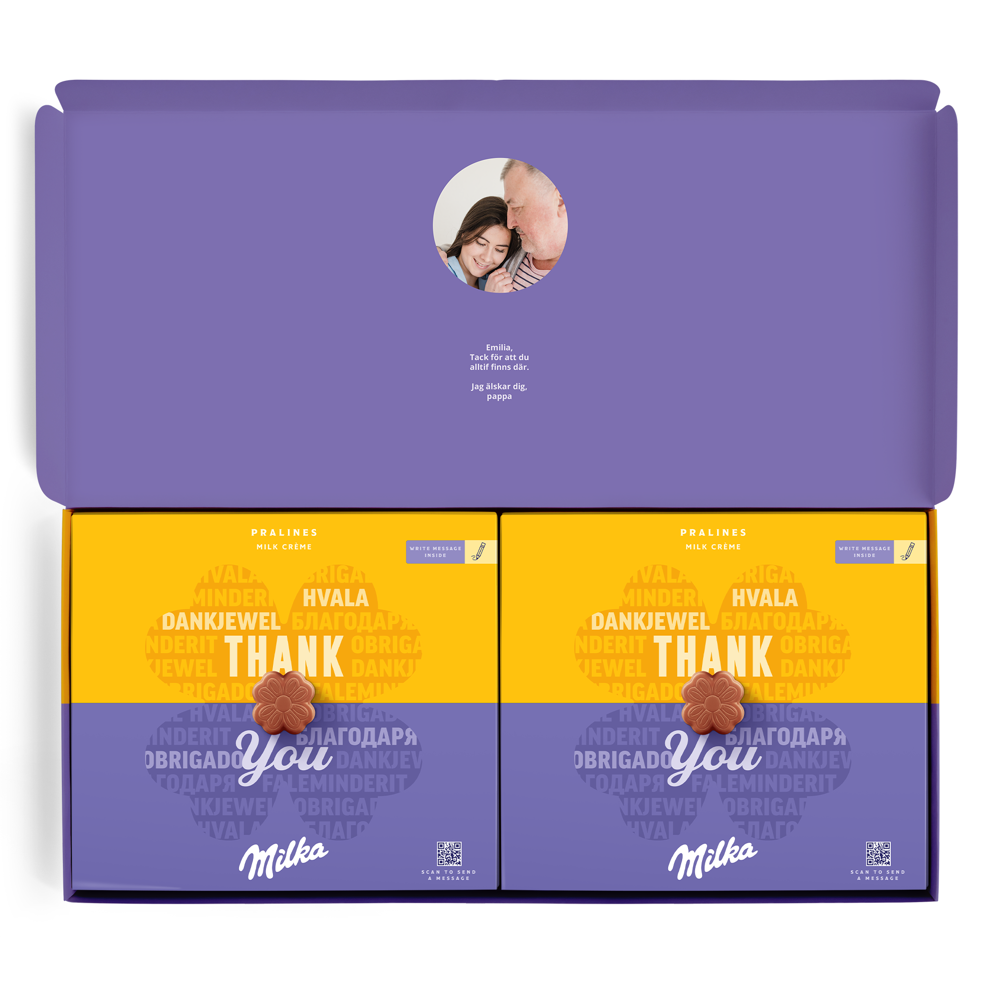 Personliga Milka presentförpackning - Tack