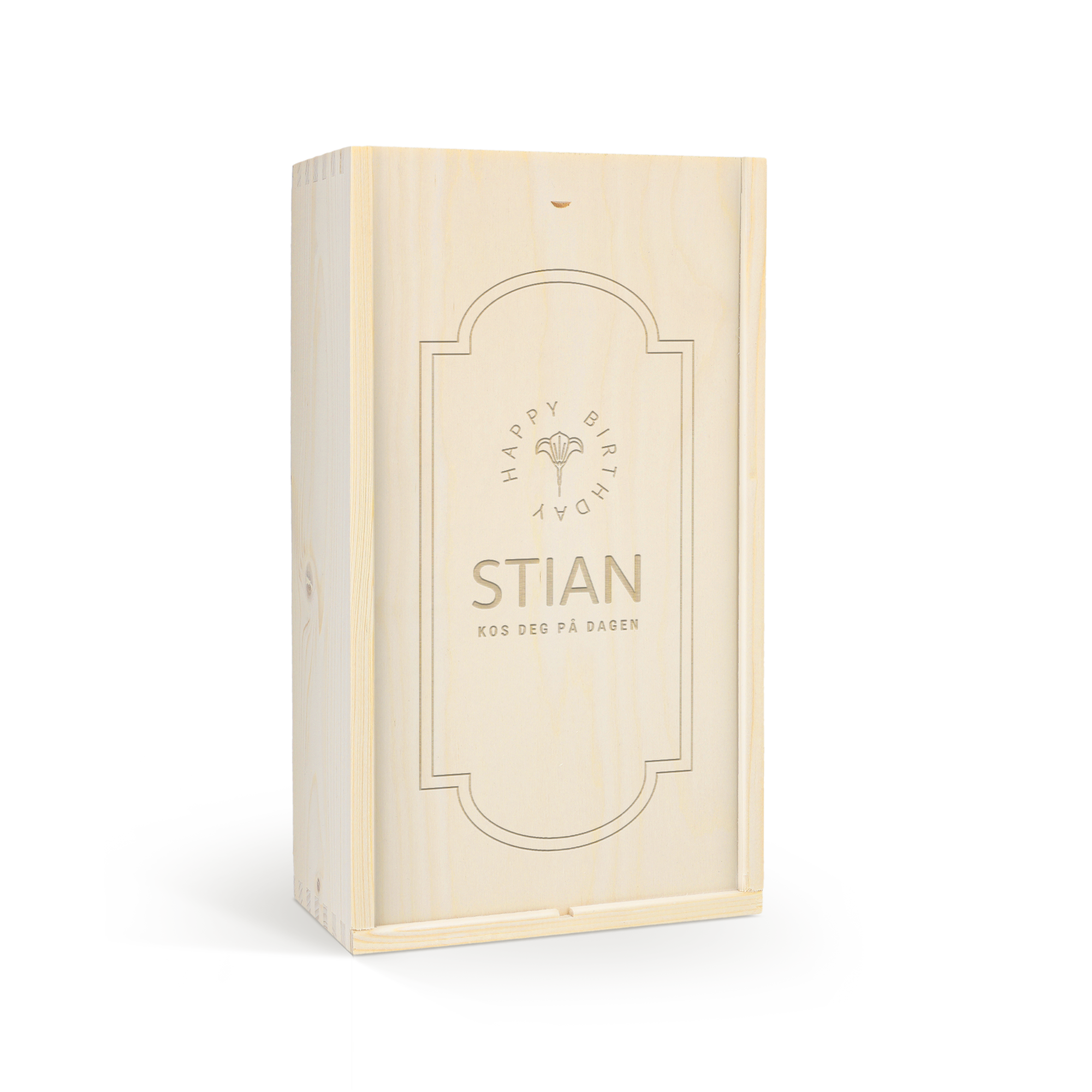 Personlig treboks for vin