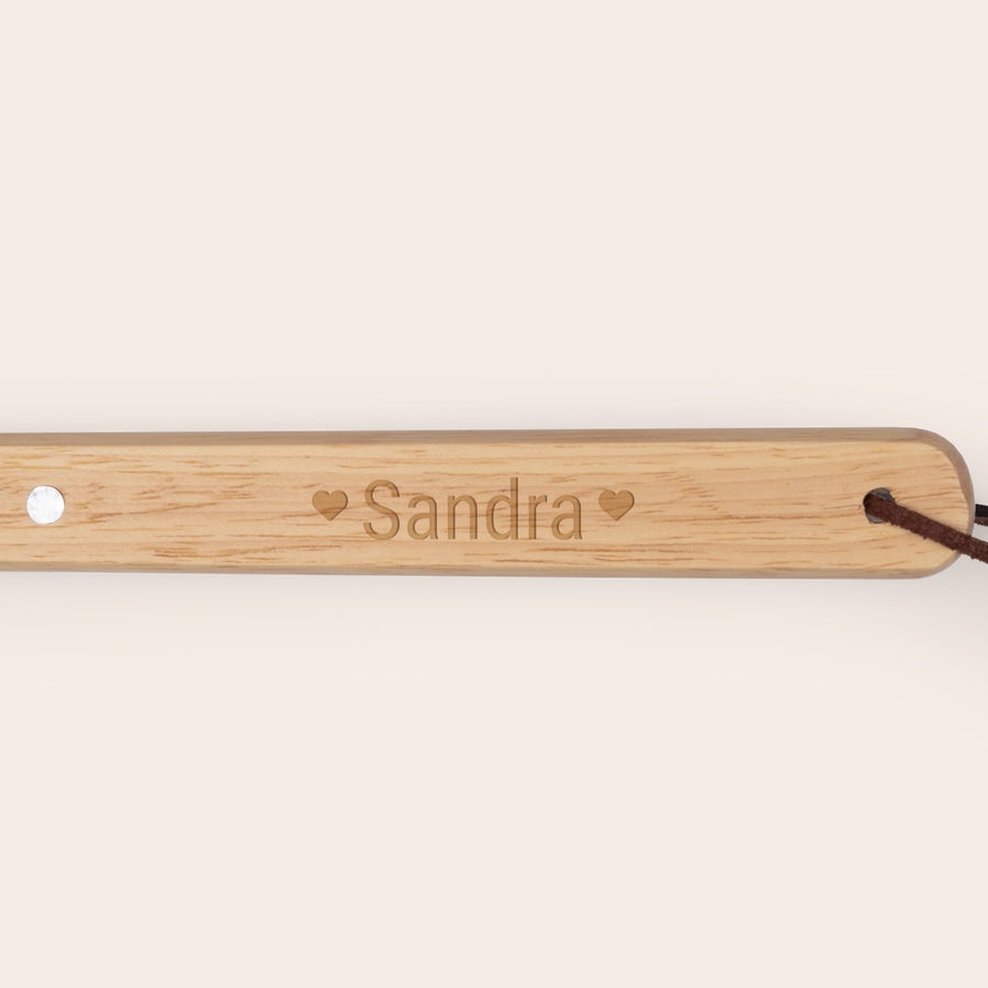 Set barbecue personnalisé Spatule multifonction barbecue personnalisée en bois avec le nom Sandra gravé pour surprendre un fan de barbecue