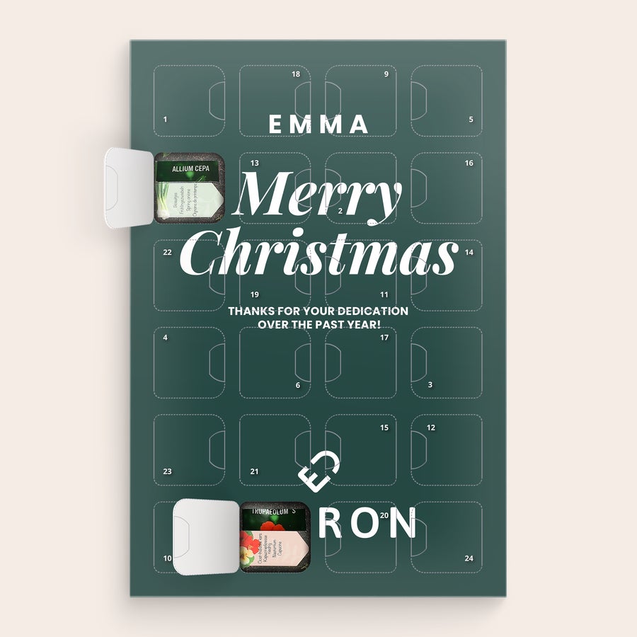 Gepersonaliseerde zaden adventskalender Gepersonaliseerde zaden adventskalender
