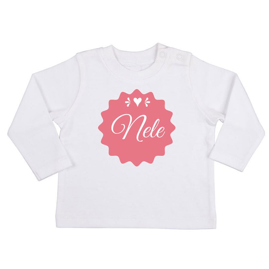 Baby Langarmshirt bedrucken - Weiß - 62/68
