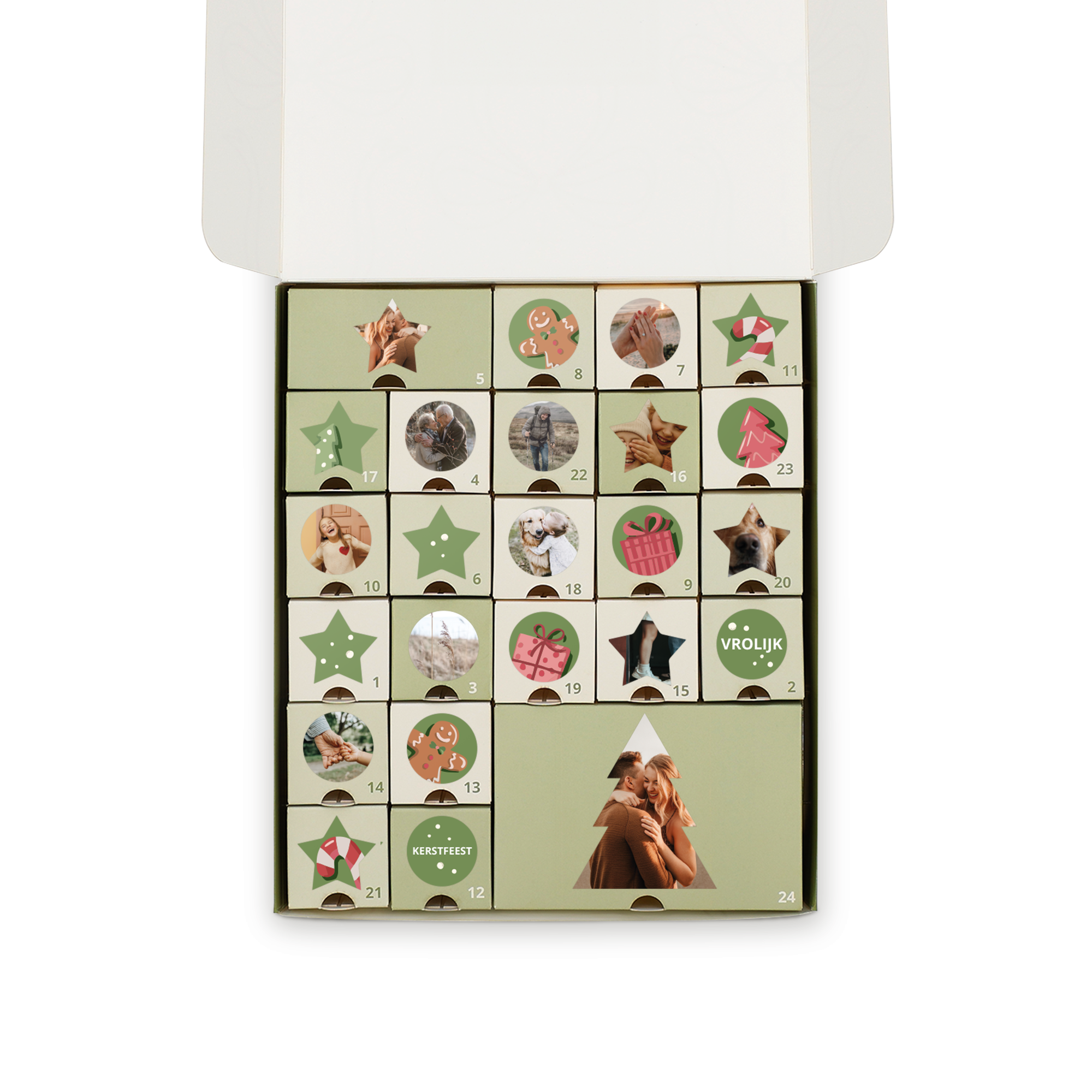 Gepersonaliseerde DIY adventskalender - S - 19 x 22 x 4,1 cm