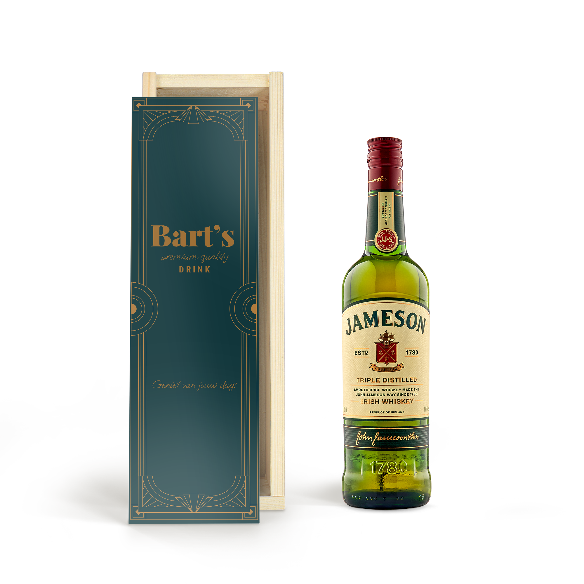 Jameson whiskey in kist personaliseren