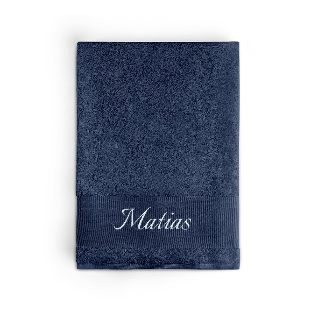 Brodeerattu pyyhe - tummansininen