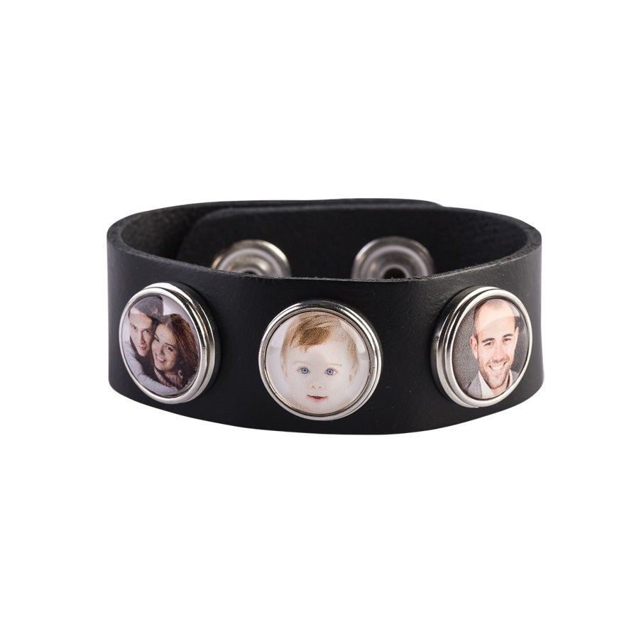 Clicks armband - Zwart - 1 foto - 22 cm Clicks armband - Zwart - 1 foto - 22 cm