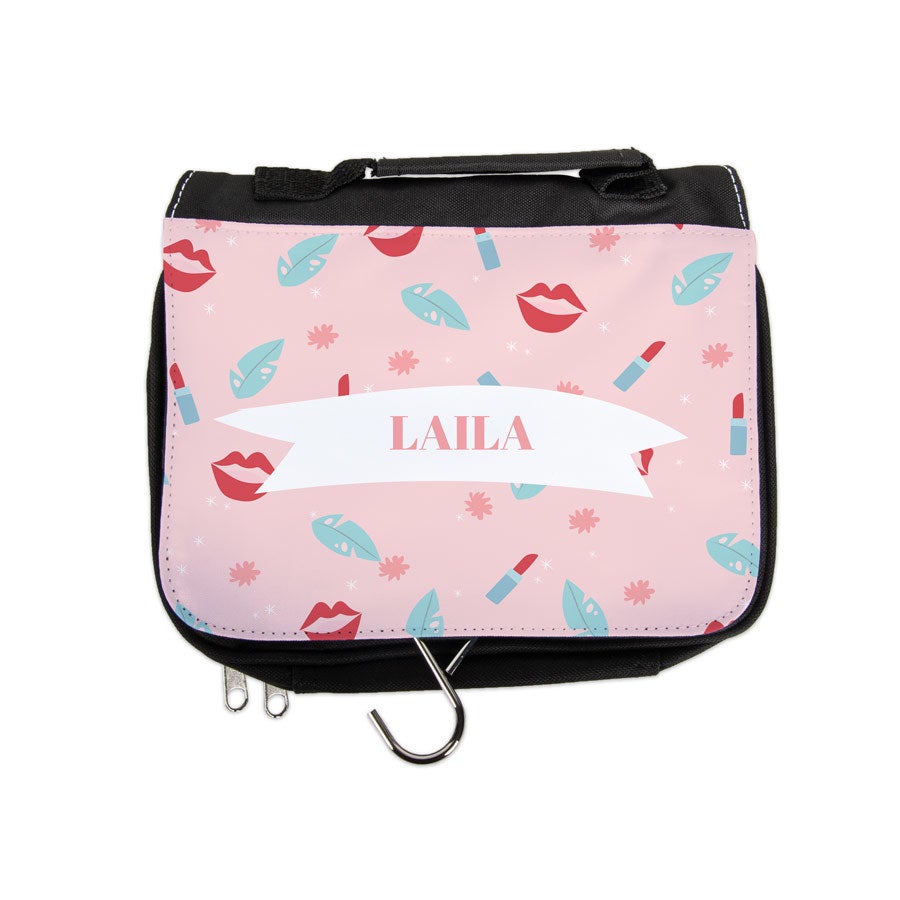 Personalised travel toiletry bag