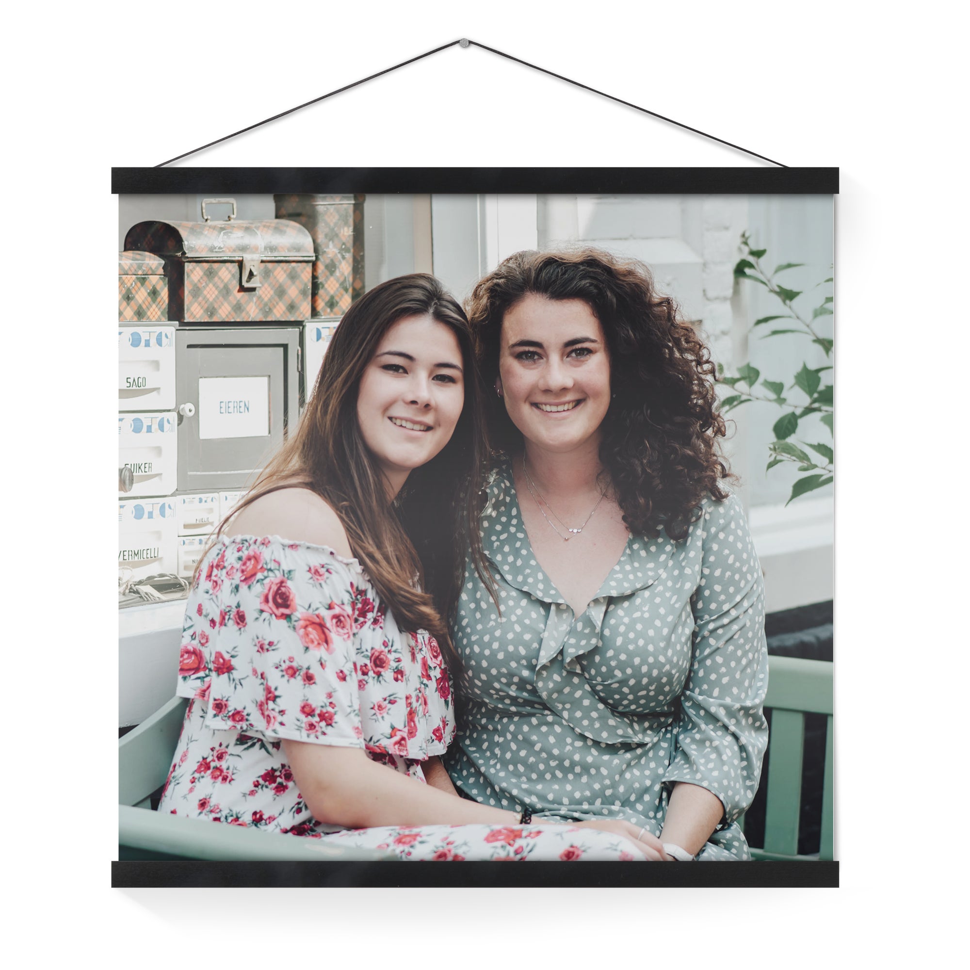 Gepersonaliseerde poster met zwarte posterhanger 50x50 Gepersonaliseerde poster met zwarte posterhanger 50x50