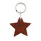 Személyre szabott bőr kulcstartó - Star (Brown)