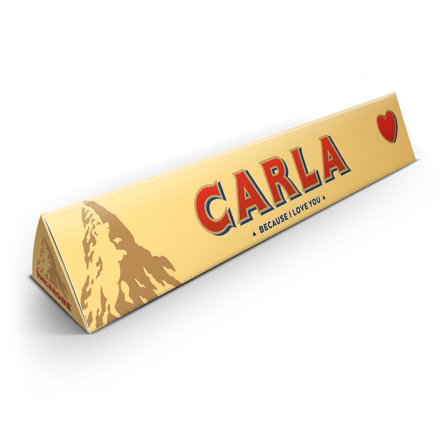 Toblerone liefdesreep met naam en foto
