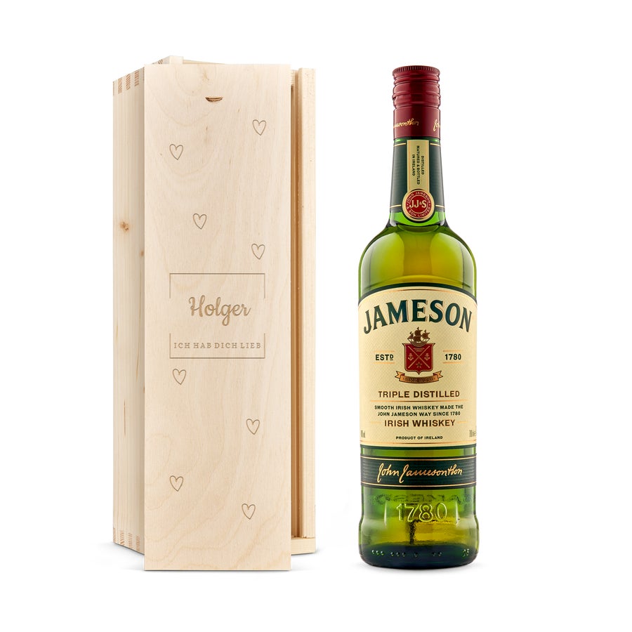 Jameson Whisky in gravierter Kiste