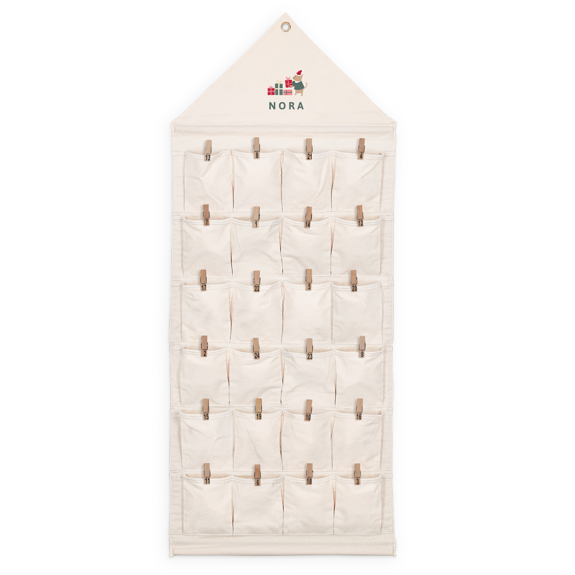 Gepersonaliseerde stoffen adventskalender