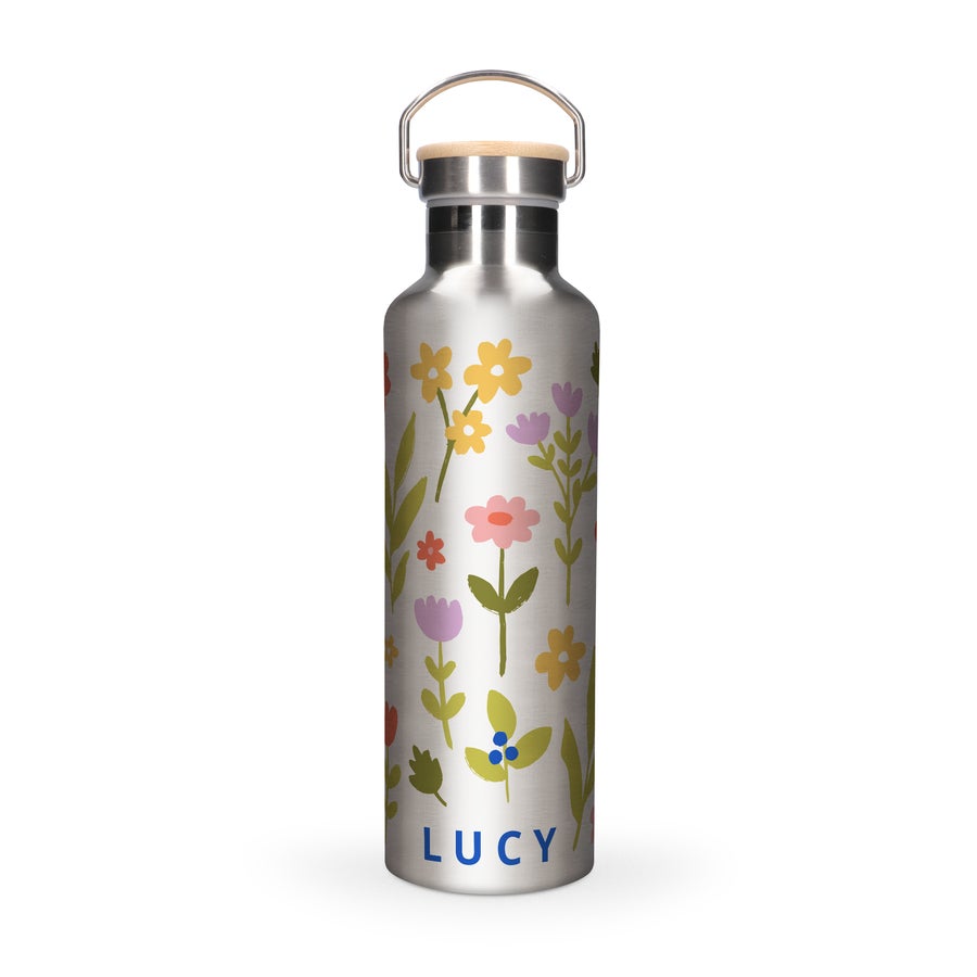Personalised gym bottle with bamboo lid Personalised gym bottle with bamboo lid