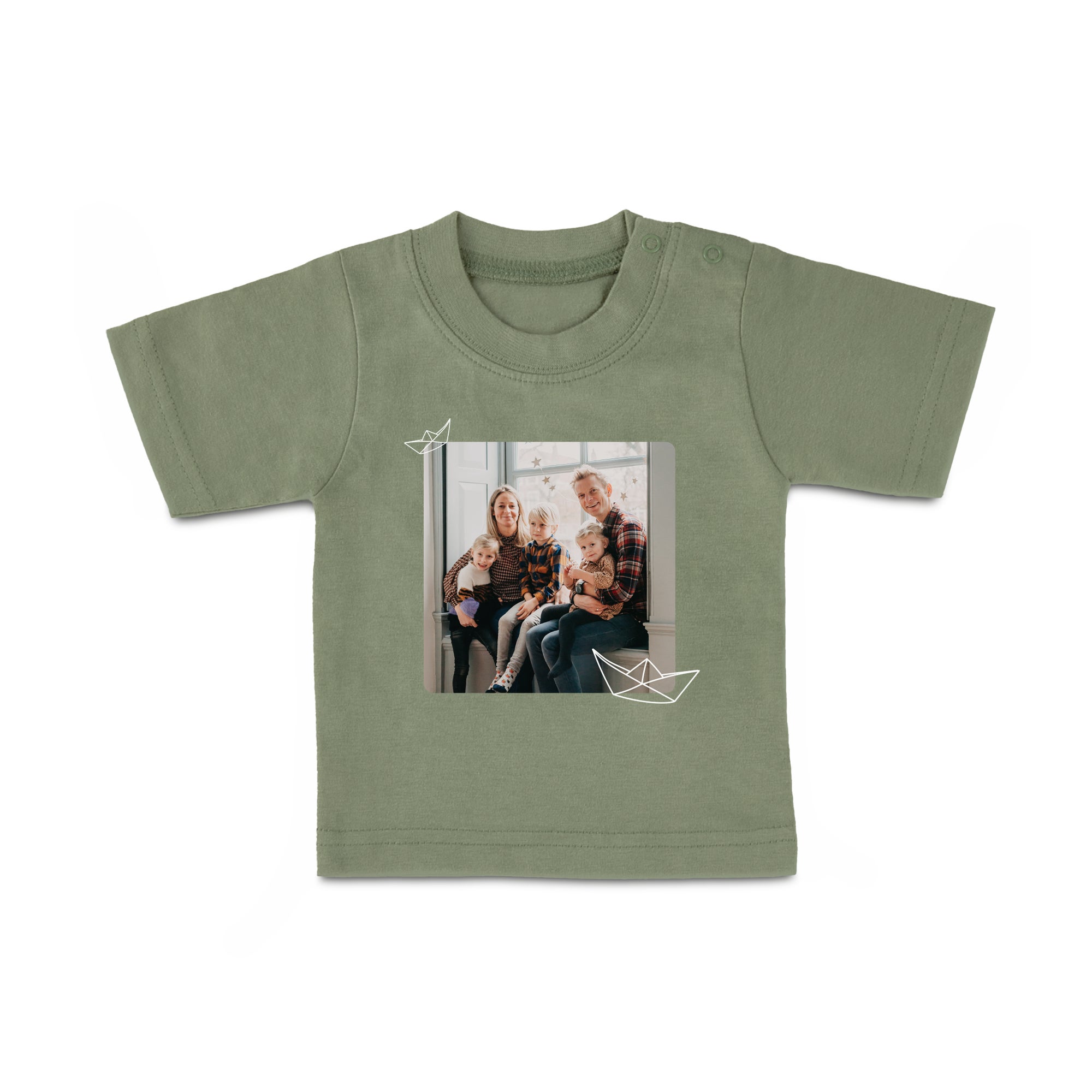Baby shirt bedrukken - Korte mouw - Groen - 86/92