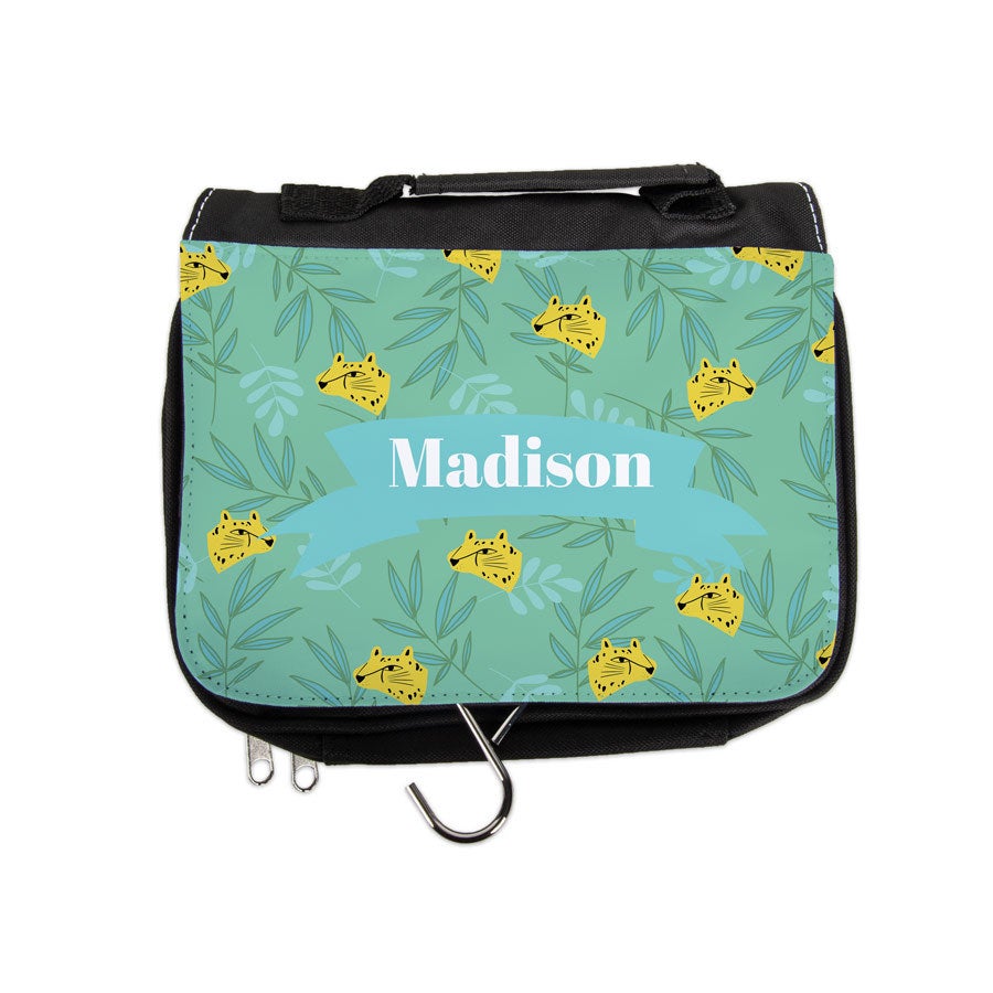 Personalised travel toiletry bag