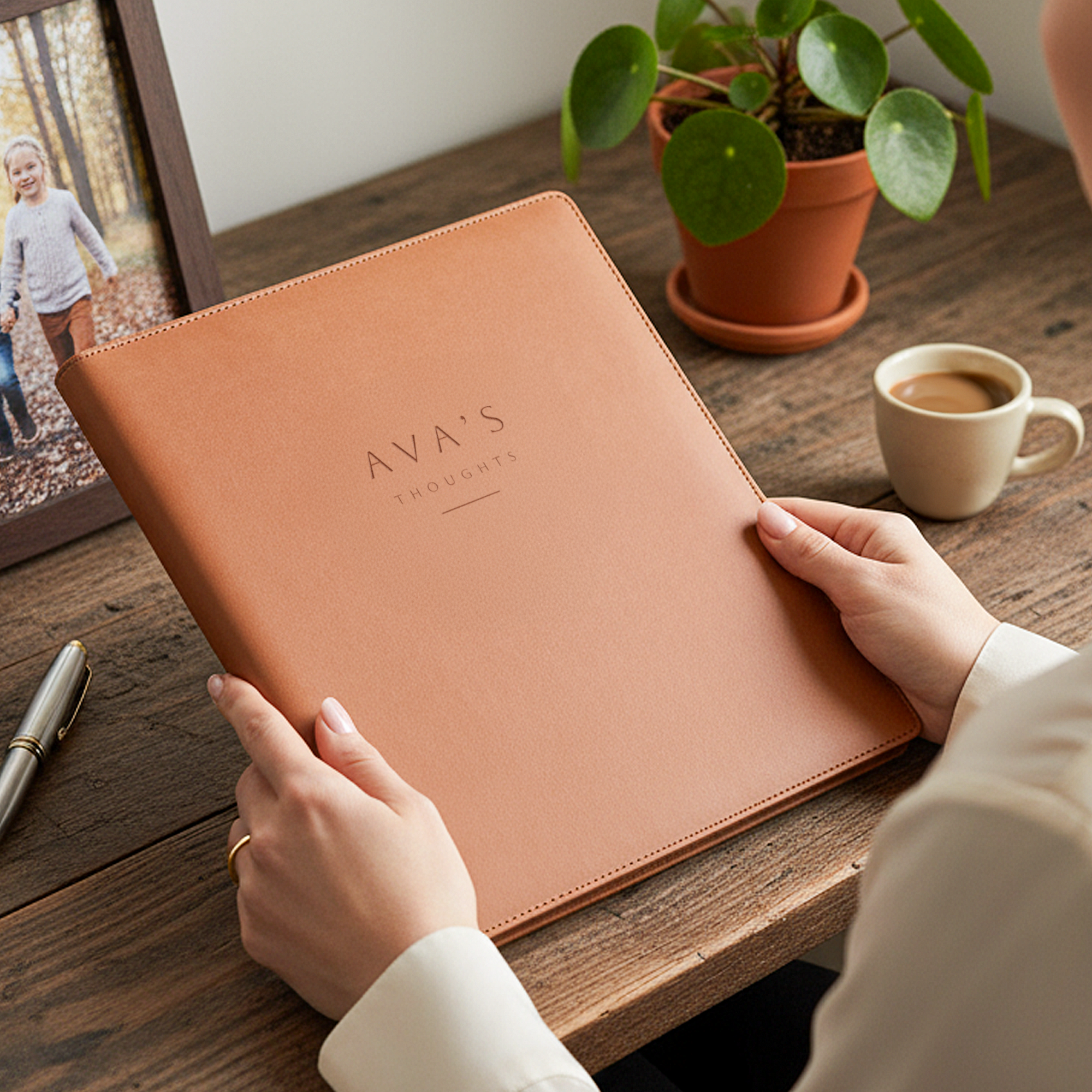 Custom vegan leather notepad holder