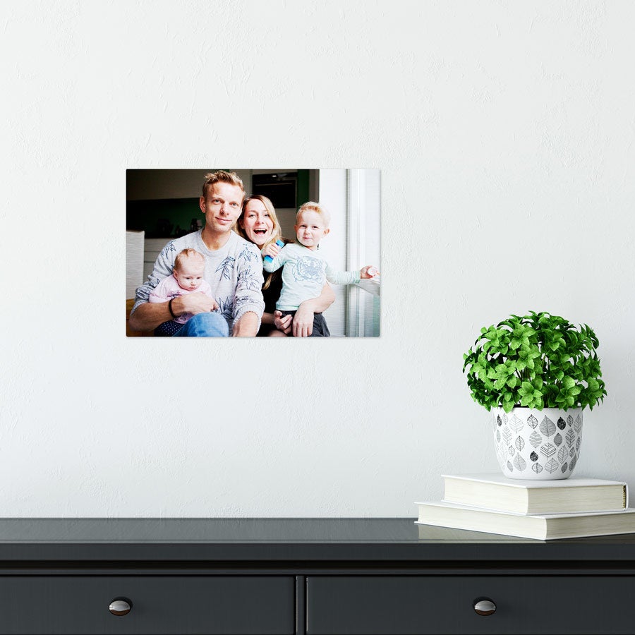Personalised photo print - Brushed aluminium - 30 x 20 cm