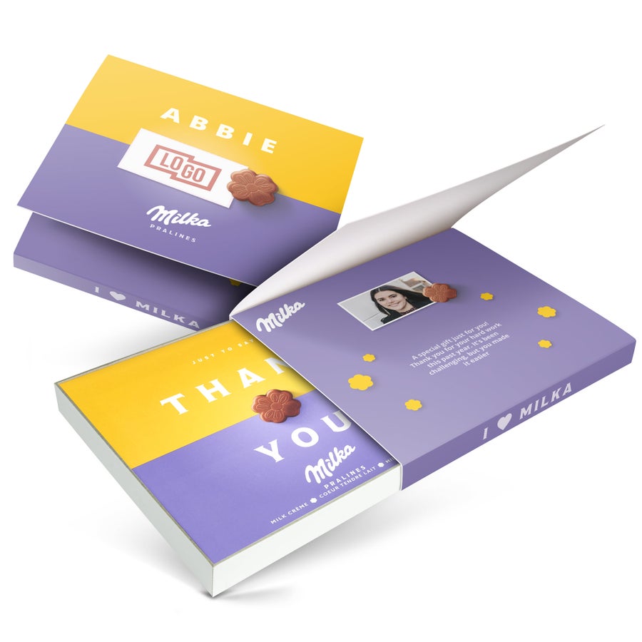 Bombones "Dilo con Milka"- Regalo de agradecimiento Bombones "Dilo con Milka"- Regalo de agradecimiento