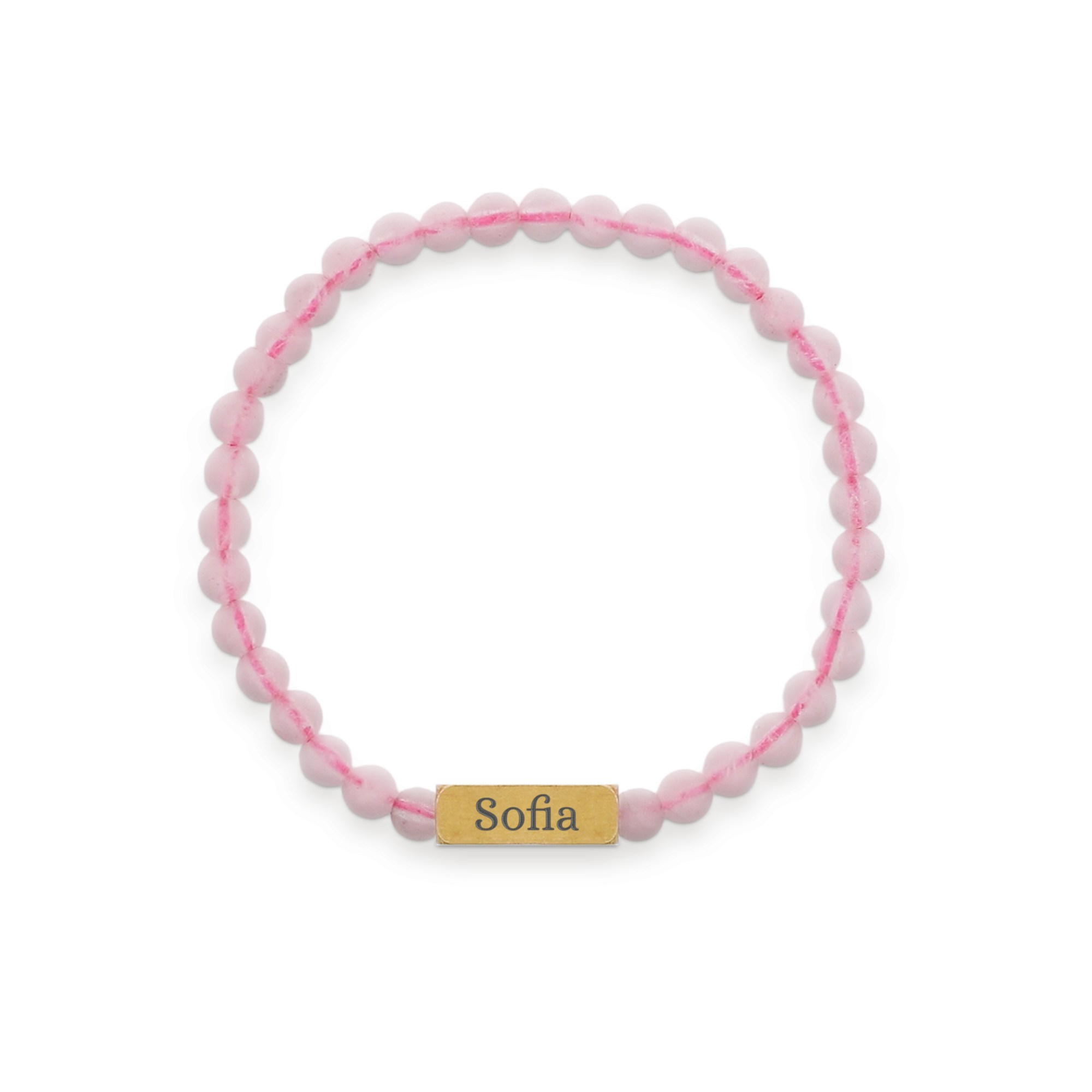 Bracciale in quarzo rosa - inciso