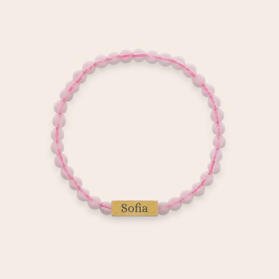 Rose quartz bracelet - engraved Rose quartz bracelet - engraved