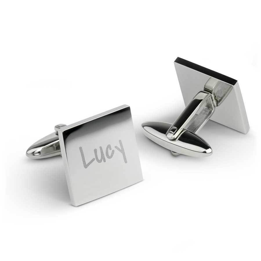Personalised cufflinks - Square - Stainless steel