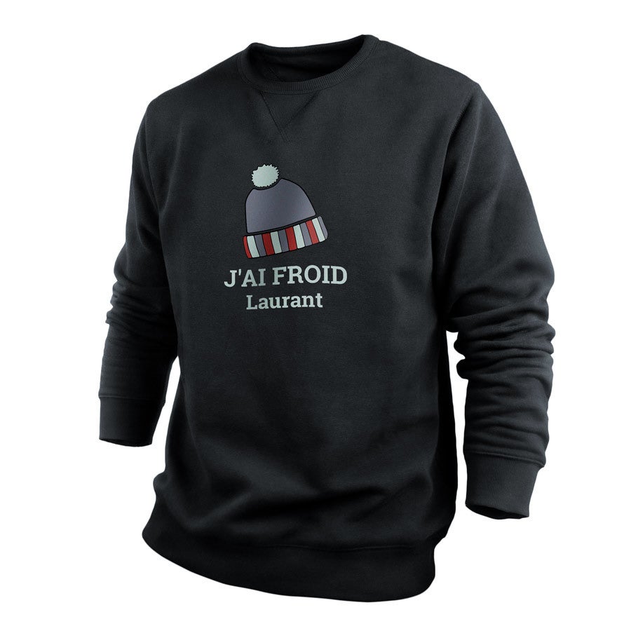 Sweater- Homme - Noir - XXL