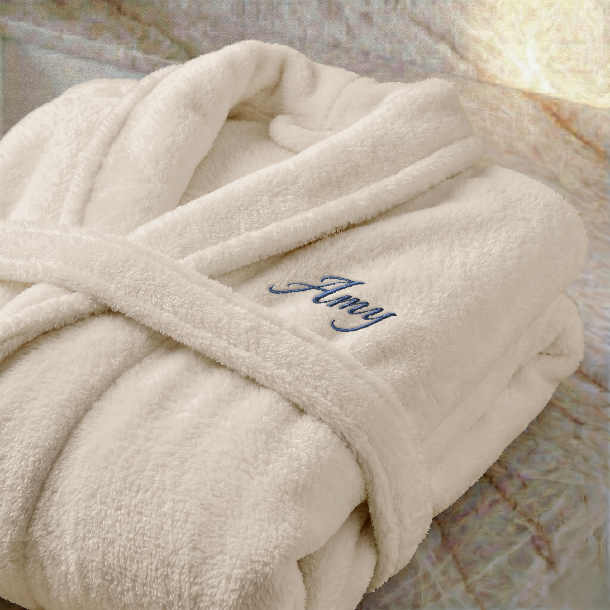 Fleece morgenkåpe dame